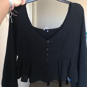 AE BALCK PEASANT BLOUSE